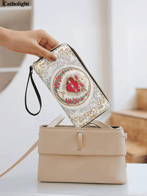 Catholight  Immaculate Heart of Mary Elegance - Leather Wallet Purse