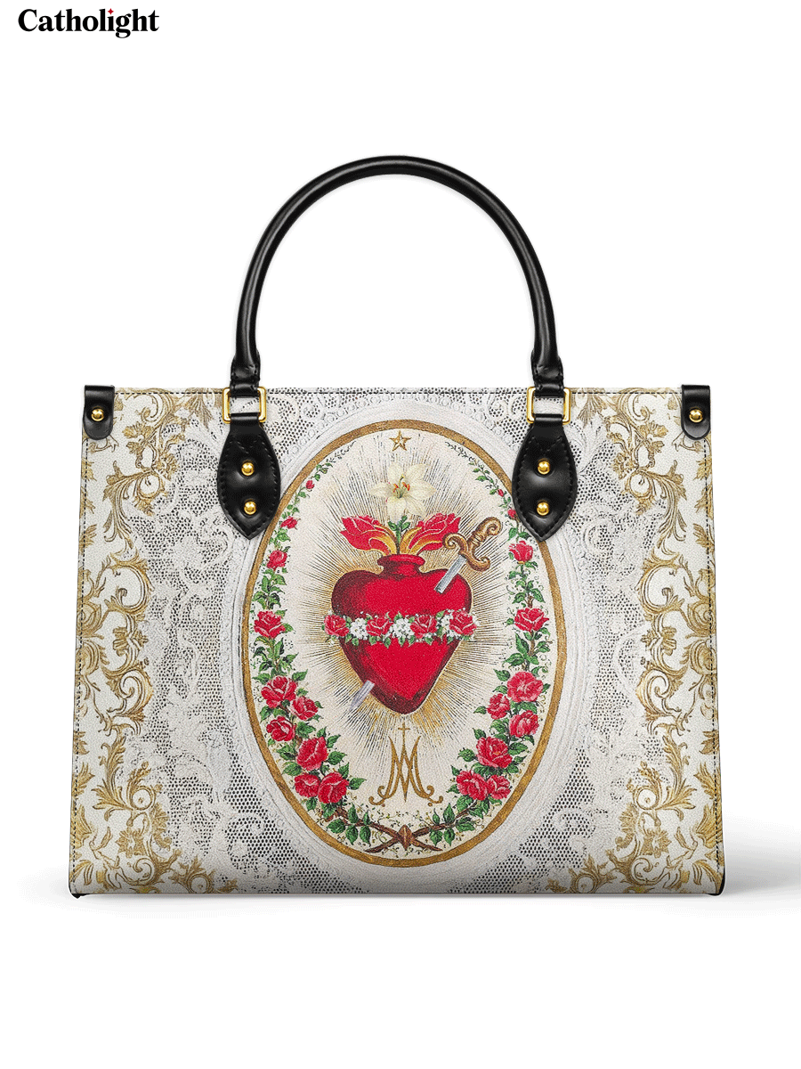 Catholight  Immaculate Heart of Mary Elegance Leather Bag