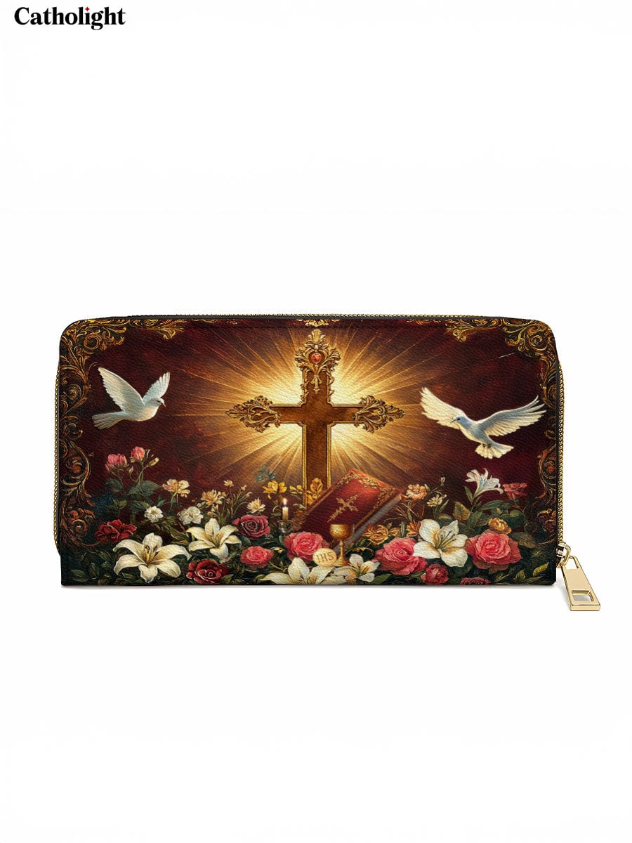 Catholight  Radiance of the Cross Leather Wallet Purse