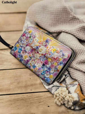 Catholight  Floral Resurrection Leather Wallet Purse