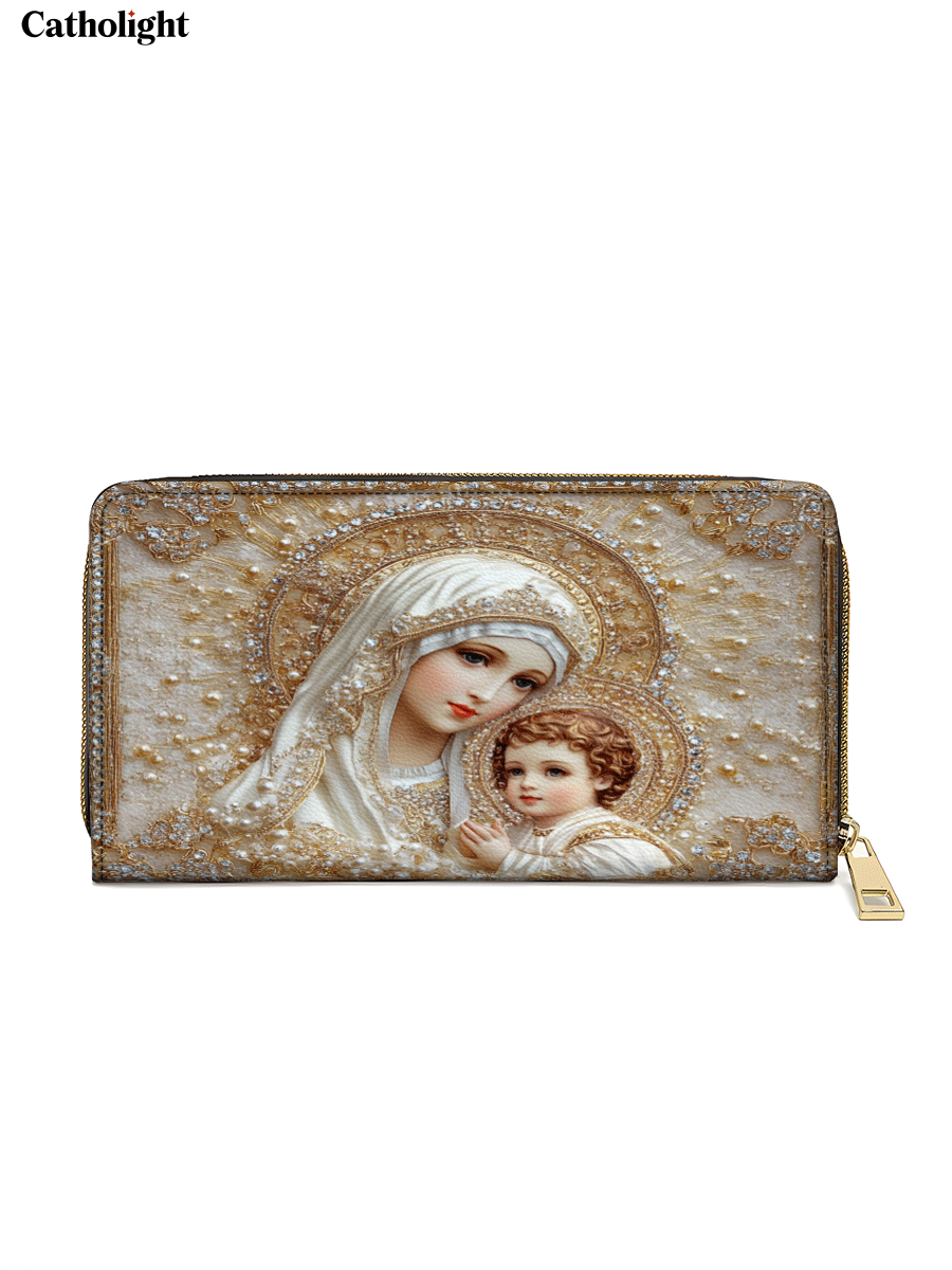 Catholight  Heavenly Grace in Radiant Splendor - Leather Wallet Purse