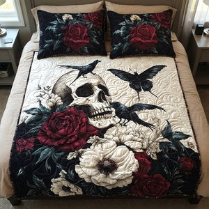 Artistic Skull 3-Piece Quilted Bedding Set NCU0TL2048