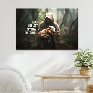 Jesus and Lost Sheep, Christian Wall Art Canvas Print 03acxd240425