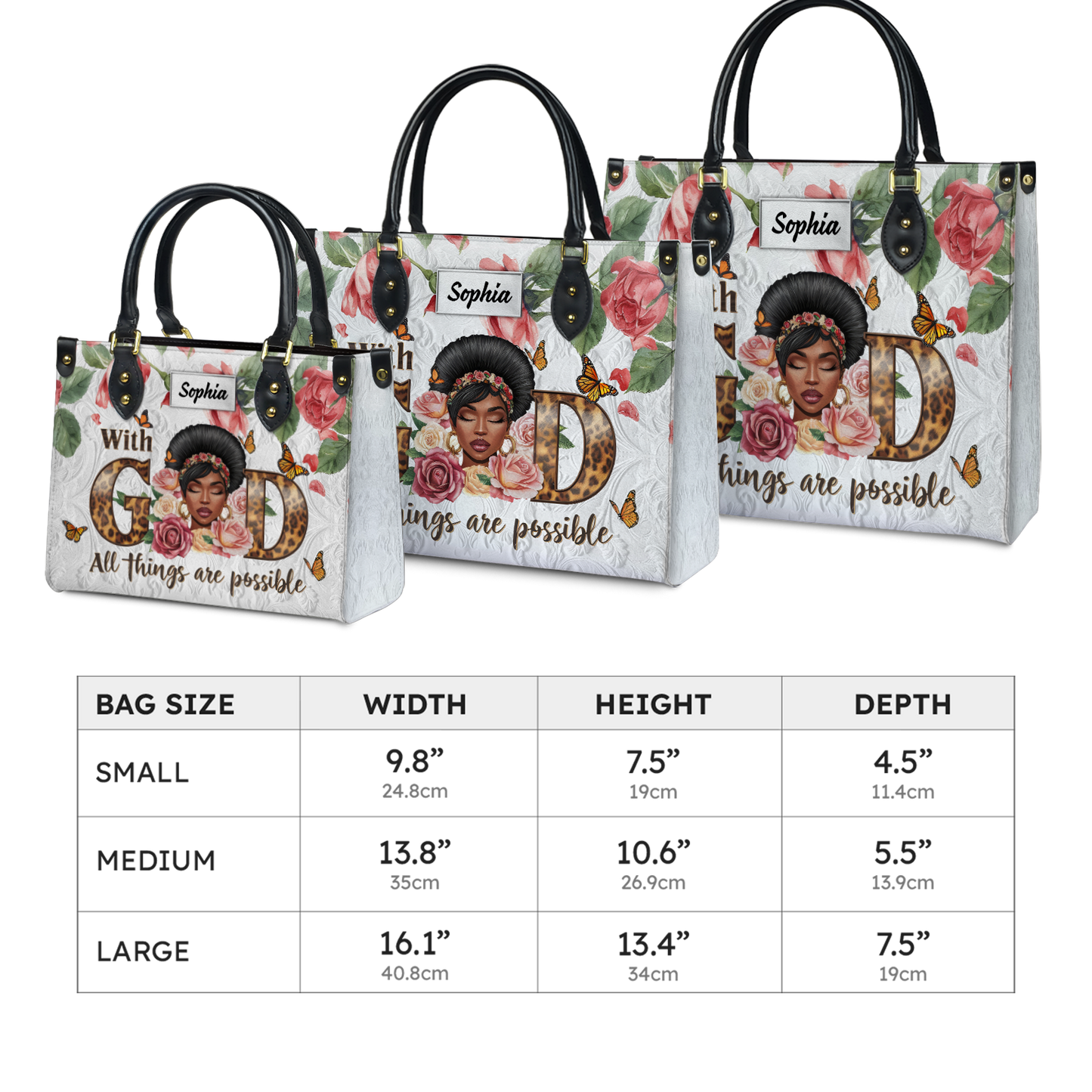 Catholight  Our Lady of Roses Leather Handbag - Divine Grace in Art