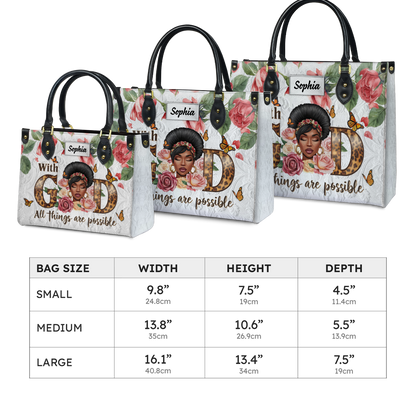 Catholight  Our Lady of Roses Leather Handbag - Divine Grace in Art