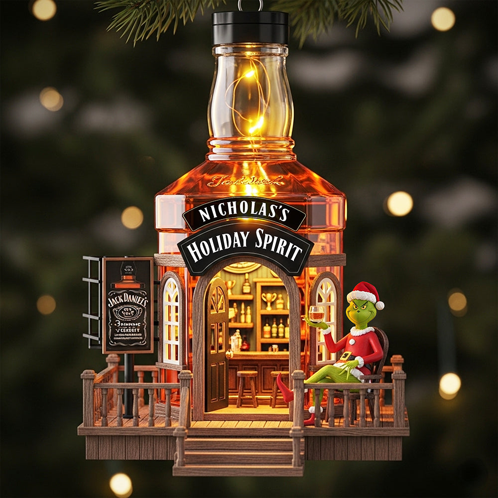 Holiday Spirit Bar Christmas Ornament, Personalized Gifts For Drinkers 02qhqn250825