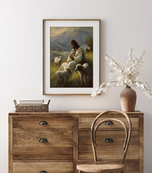Jesus And Lamb Canvas Print- Personalized Gifts For Jesus Lovers 01acxd060525