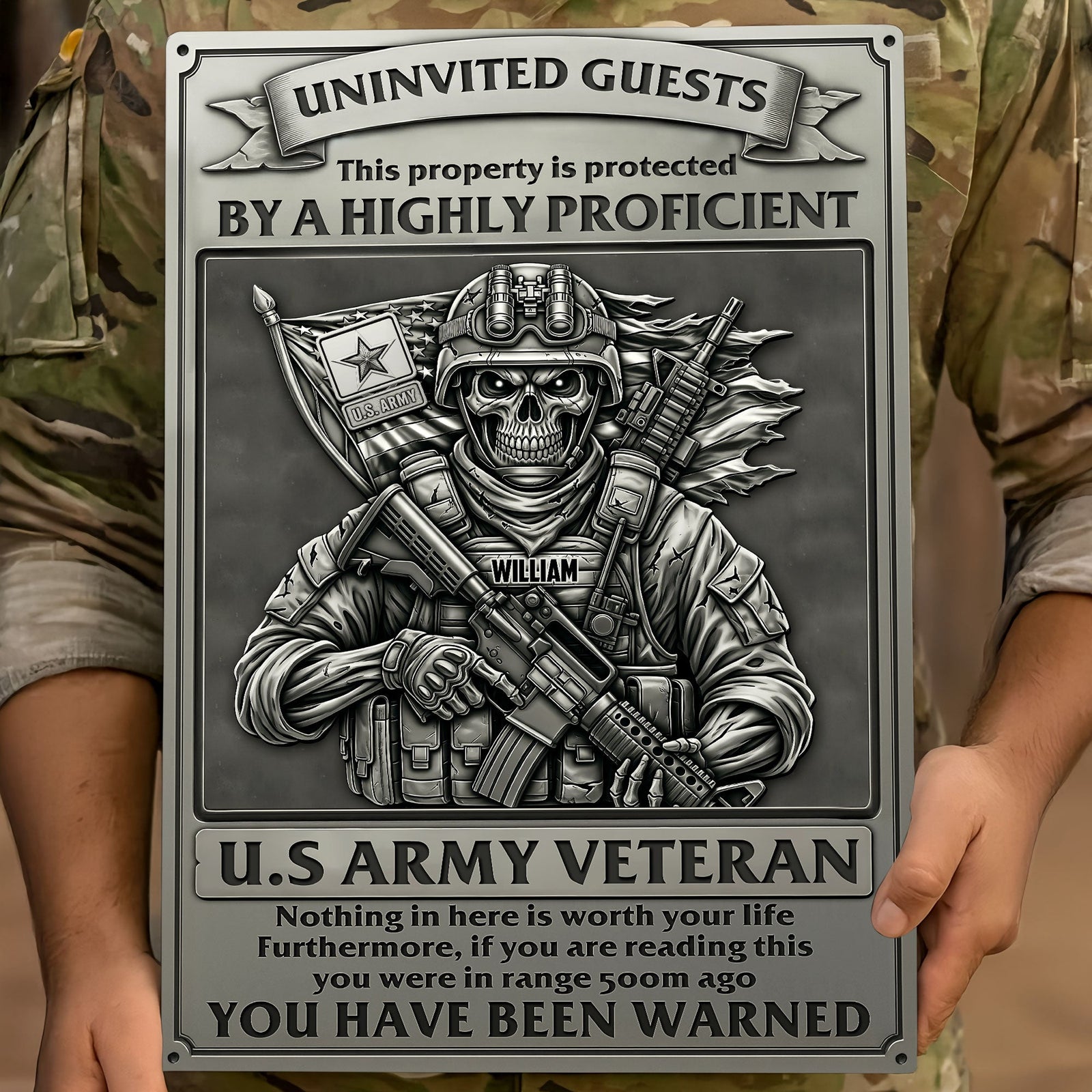 Deadly Danger Veteran Metal Sign - Personalized Gifts For Veteran 04qhti040725