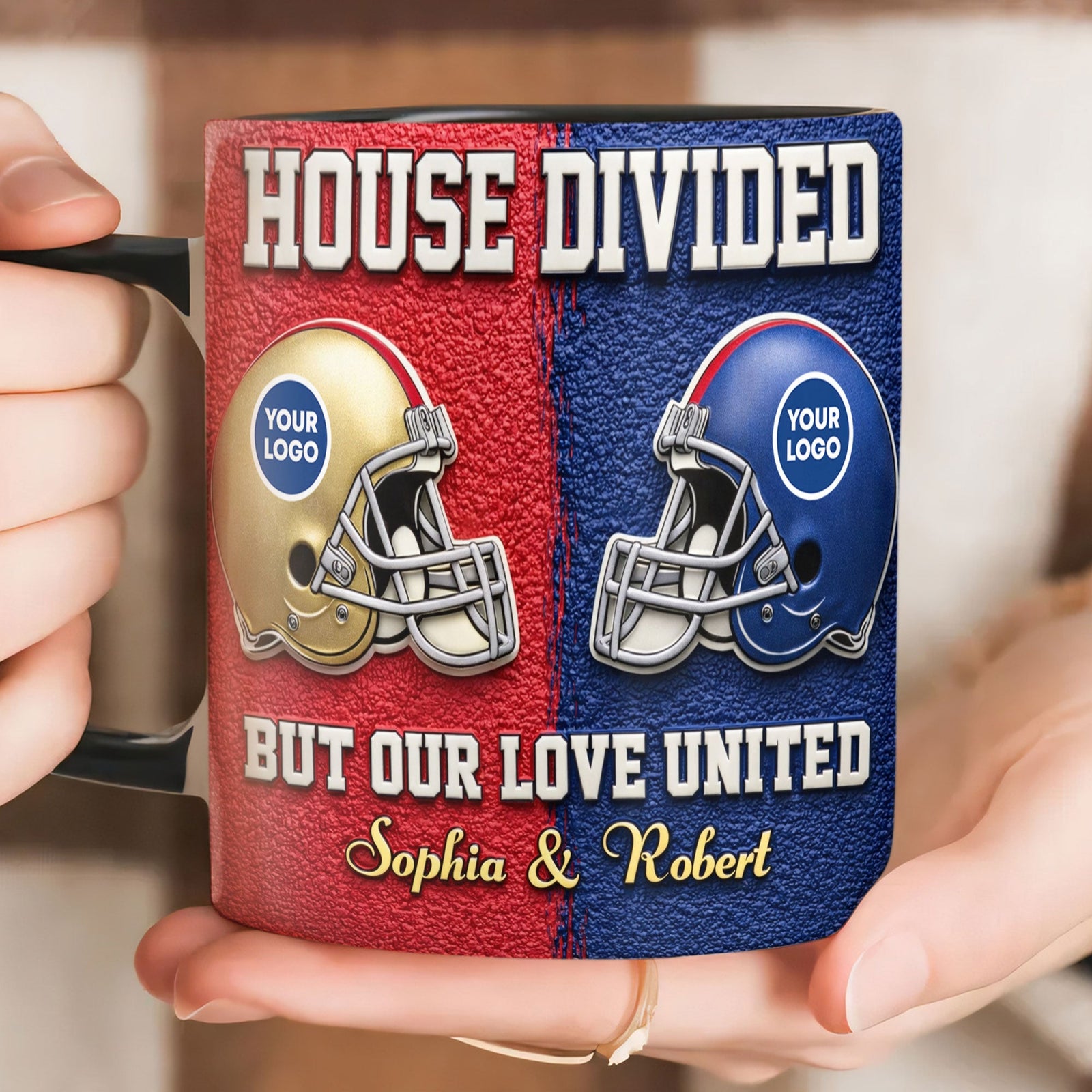 United Love Black Accent Mug - Personalized Gifts For Sporty Couples 01huti060126