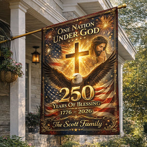 Patriotic 250th Anniversary Christian House Flag - Personalized Gifts For Christians 02HUTI260226