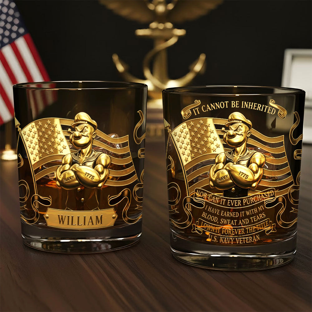 Military 11oz Round Glass - Personalized Gifts For Sea Military Whiskey Glass 05TGTI301025