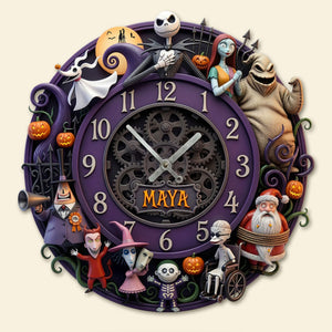 Gothic Fantasy Family Wall Clock Personalized Gifts For Family 03HUTI140326