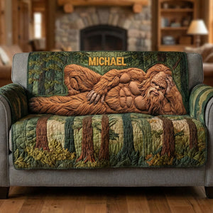 Fun Relax Sasquatch Quilted Sofa Cover, Personalized Gifts For Bigfoot Lovers 01QHTI040226