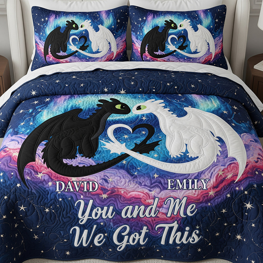 Legendary Creature Couple Quilt Bedding Set - Personalized Gifts For Couple 01ohta110825