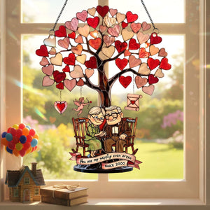 Grow Old Under The Love Tree Suncatcher, Personalized Gifts For Couple 02QHTI271125