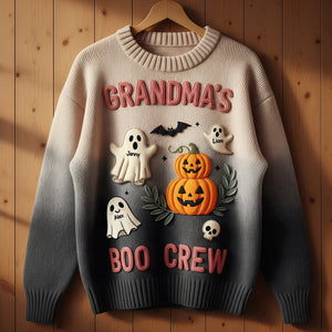 Cute Grandma's Boo Crew Ugly Sweater, Personalized Gifts For Grandma 04qhti280825