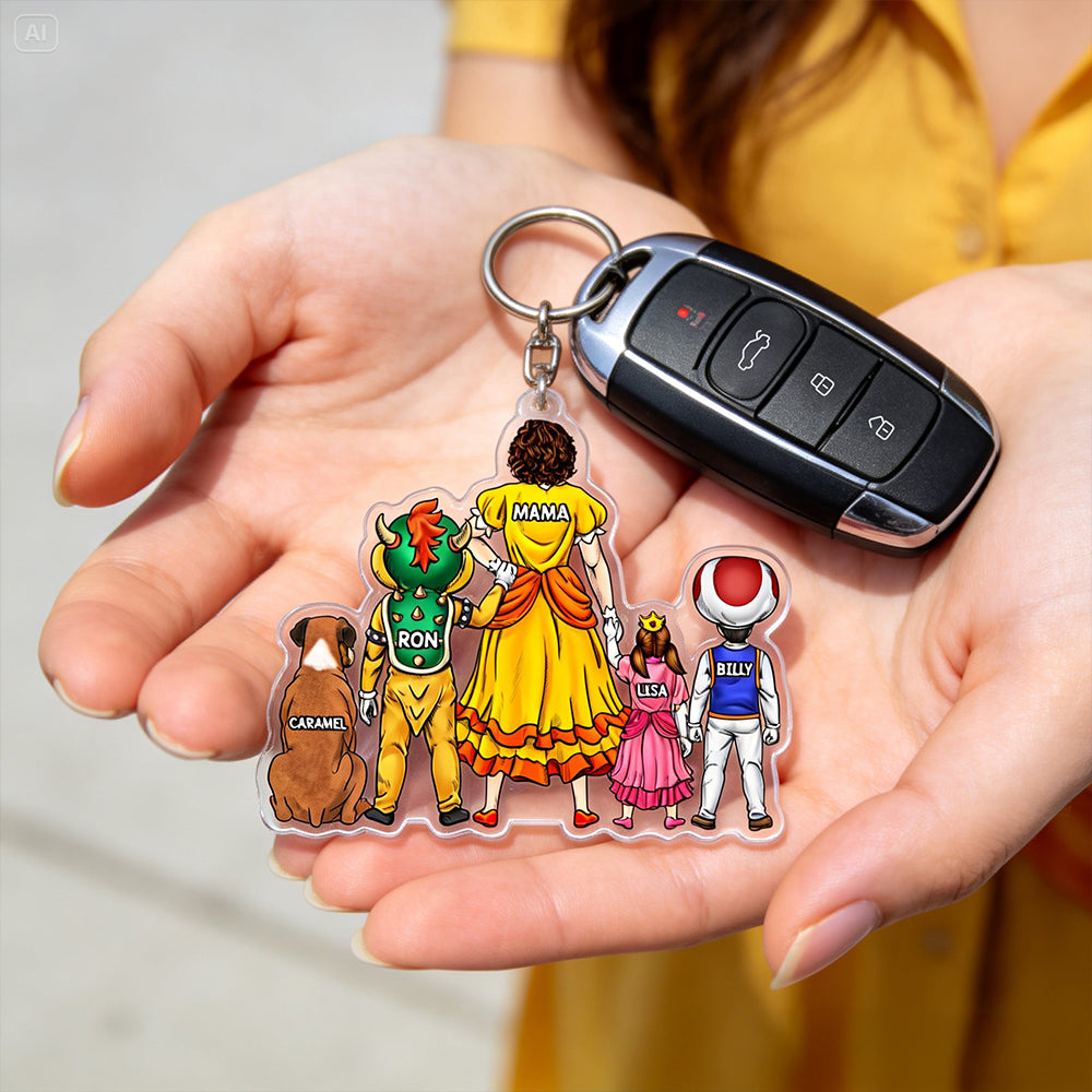 Retro Racing Game Keychain - Personalized Gifts For Mother 04qhhu030426