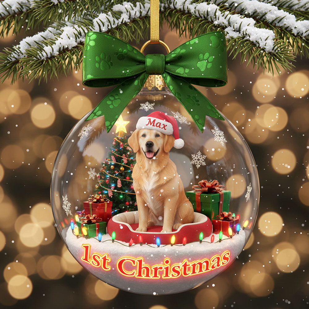Personalized Gifts For Dog Lovers, Dog Custom Photo Acrylic Christmas Ornament 01hyti041125