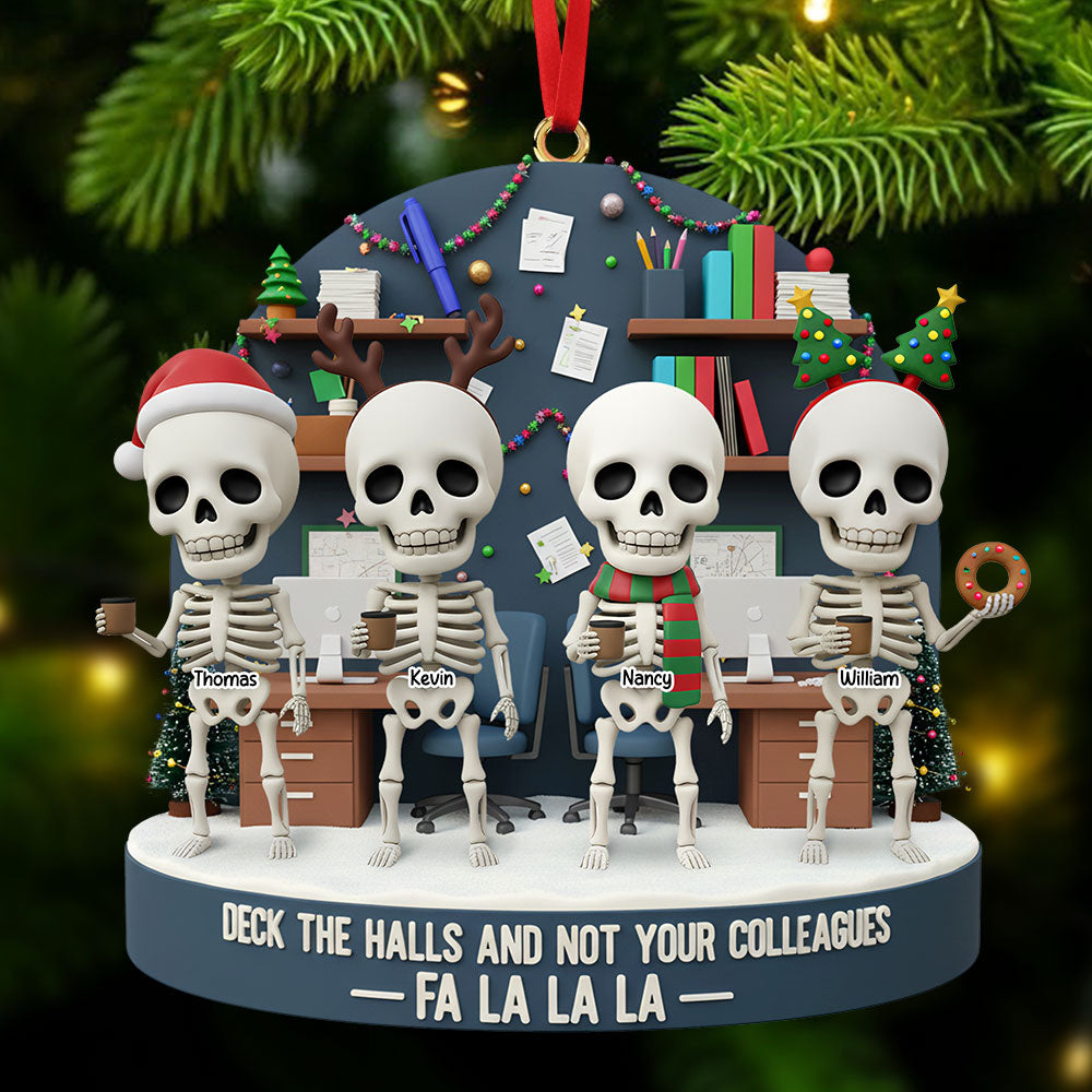 Skeleton Coworker Ornament - Personalized Gift For Coworkers Christmas Ornament 05NATI151125