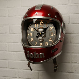 Biker Helmet Clock - Personalized Gifts For Biker 1 Layer Acrylic Hanging Wall Clock 04HYTI221225