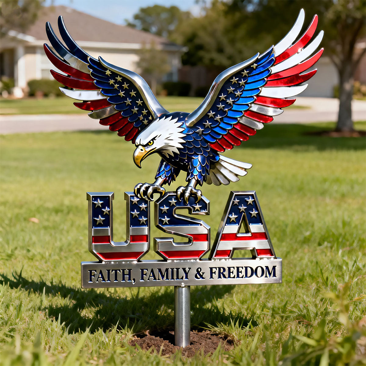 American Eagle Metal Sign - Personalized Gifts For Patriots 02qhti050326