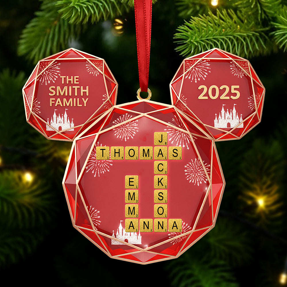 Crossword Family Ornament - Personalized Gift For Family Christmas Ornament 01NATI291025