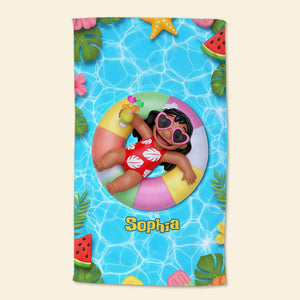 Cute Ailen Beach Towel - Personalized Gifts For Cartoon Lovers 01pgti010825