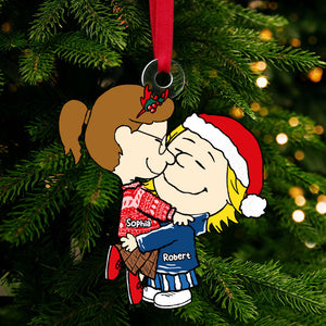 Hugging Couple Ornament - Personalized Gift For Couple Hand In Hand-Homacus