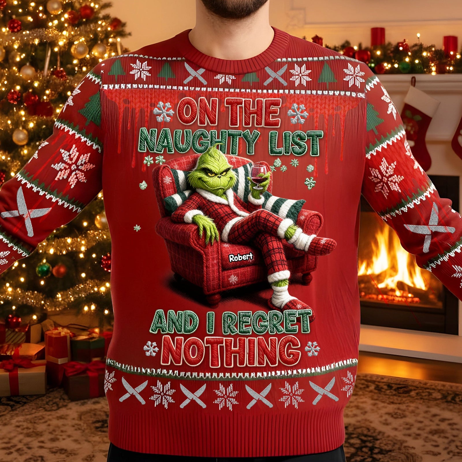 Chilling Horror Guy Ugly Sweater, Personalized Christmas Gifts For Horror Fans 01qhti091025