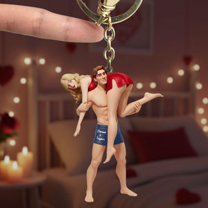 Cheeky Couple Keychain - Personalized Gifts For Couple Keychain 05HUTI290126