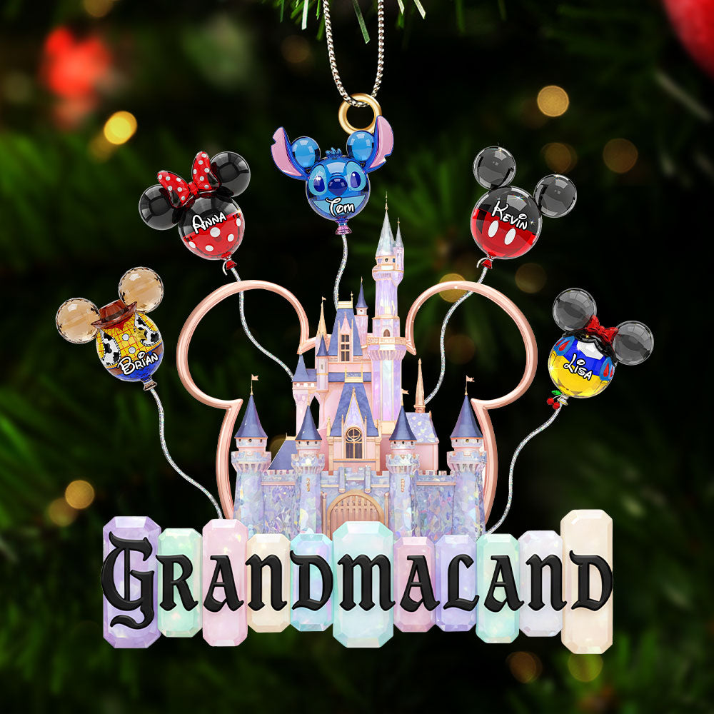 Grandkid Balloon Castle Ornament - Personalized Gift For Grandma Christmas Ornament 07OHTI181125