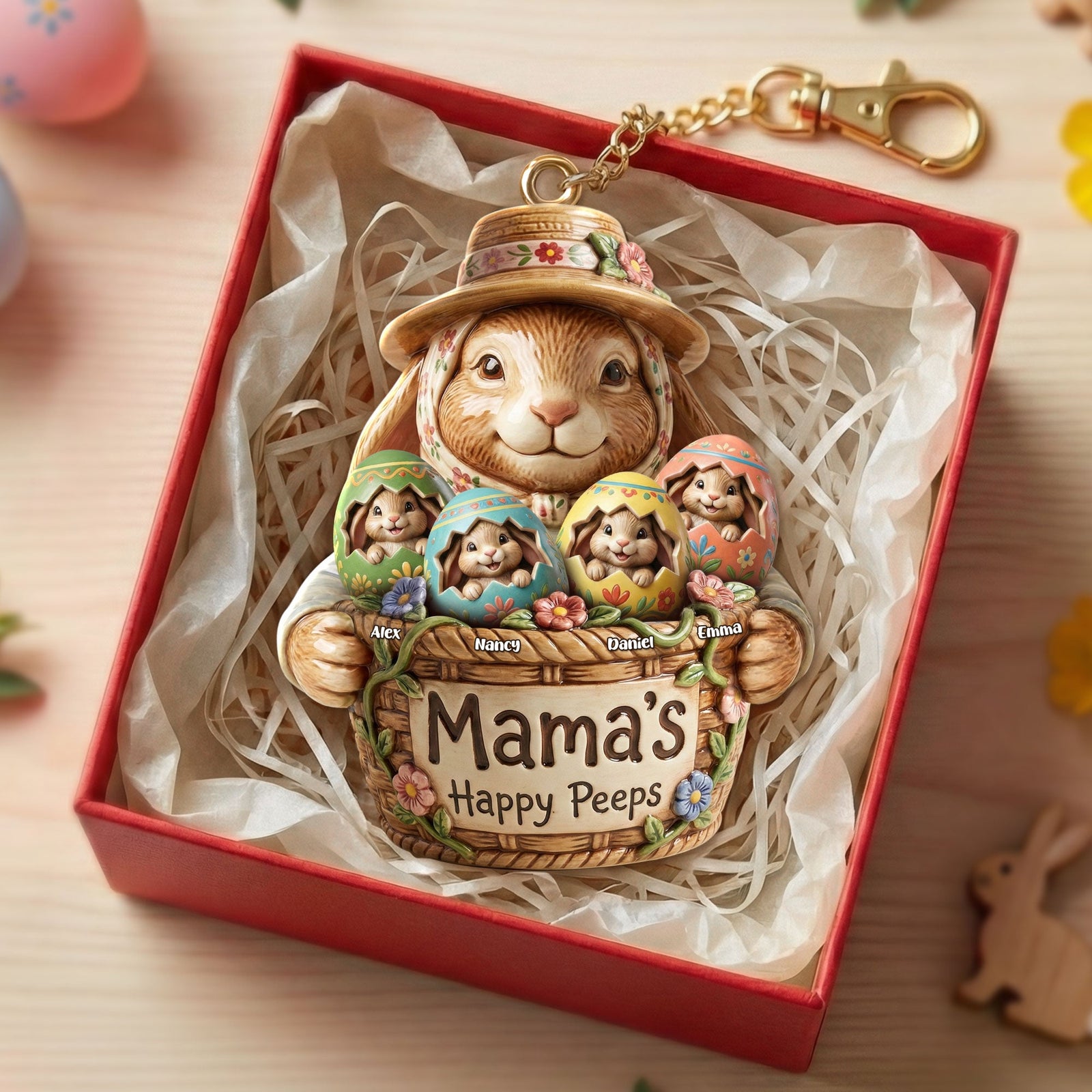 Easter Eggs Keychain - Personalized Gifts For Mom Keychain 01PATI060226