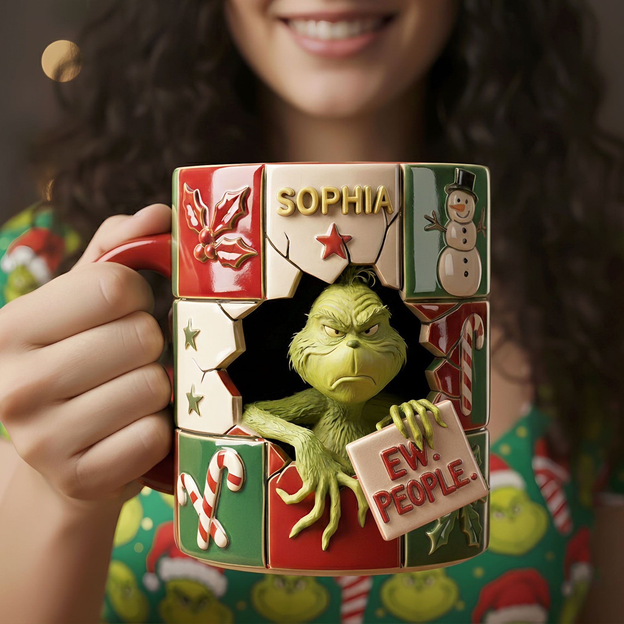 Funny Green Monster Coffee Accent Mug - Personalized Gifts For Christmas Coffee Mug 01TGTI101125