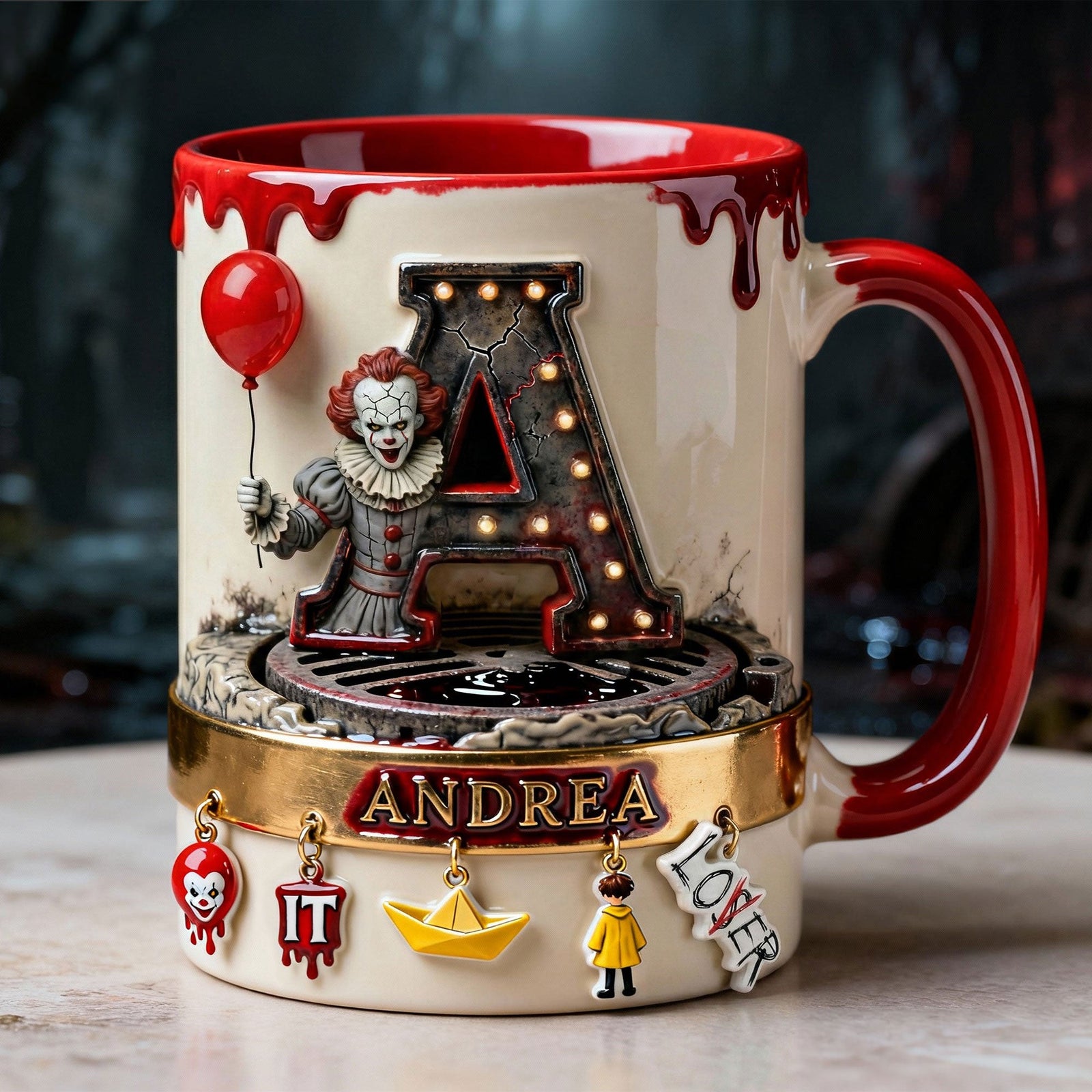 Monstrous Alphabet Initial Letters Accent Mug - Personalized Gifts 02qhti090126