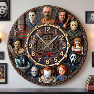 Villain Wall Clock - Personalized Gifts For Horror Lovers 02huti170126