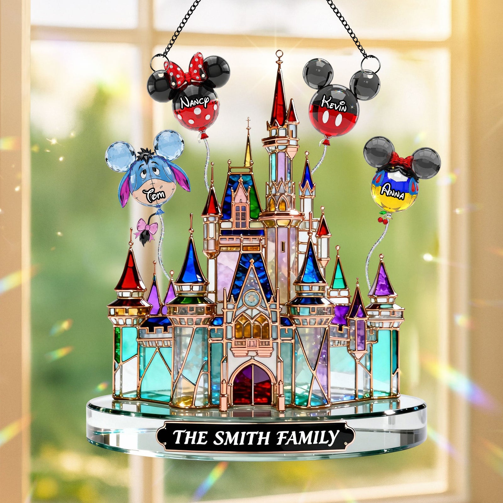 Childhood Balloon Castle Suncatcher  - Personalized Gifts For Family Suncatcher Ornament 03OHTI231225