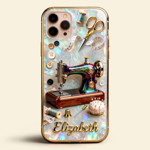 Pearlescent Effect Sewing Lover Phone Case - Personalized Gifts For Sewing Lover 03PGTI110226