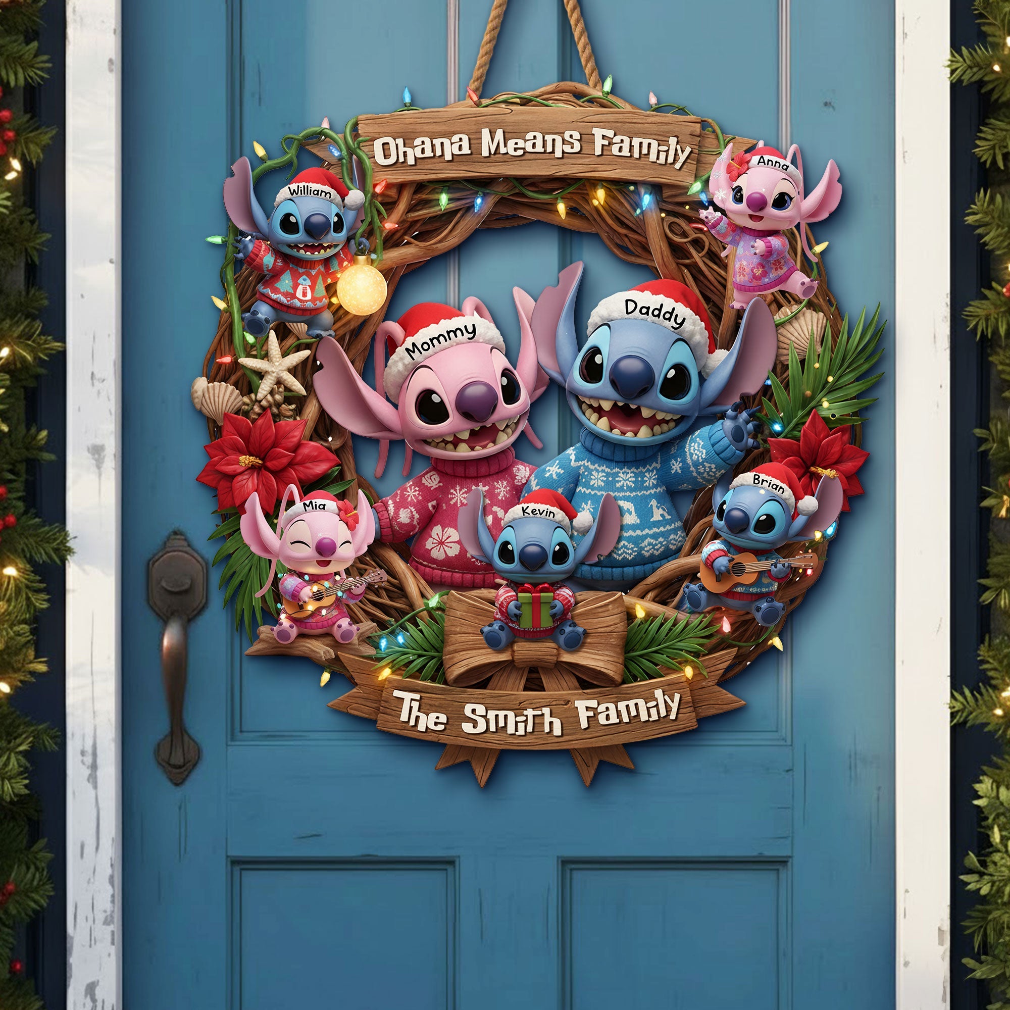 Christmas Ailen Family Wood Sign - Personalized Gifts For Family 01hyti131025