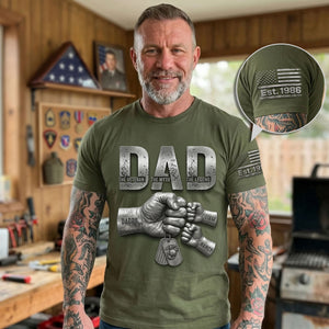 Patriotic Veteran Dad Shirt - Personalized Gift For Veteran Dads 02HUTI250526