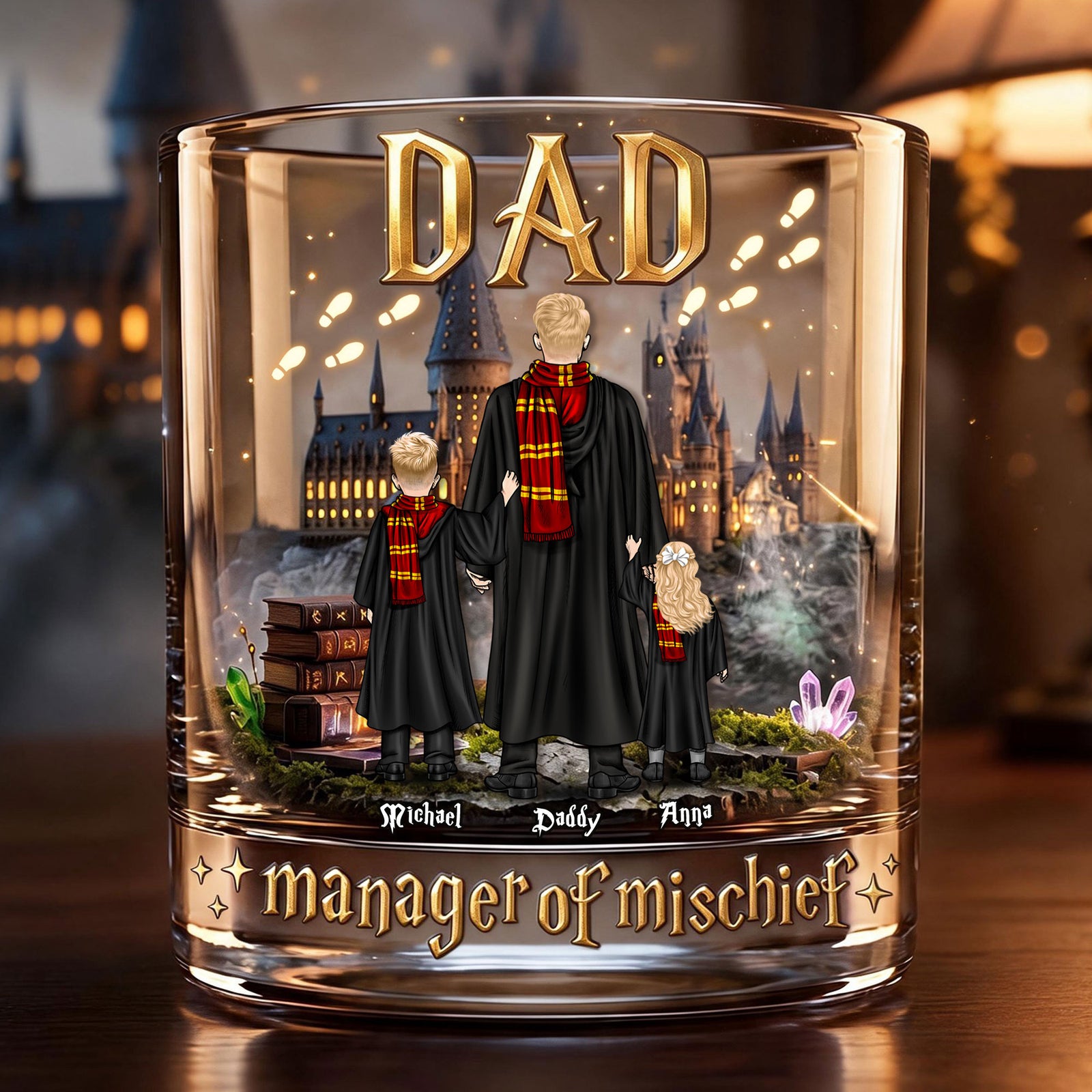Mystic Squad Dad Round Glass - Personalized Gifts For Dads 04OHTI080526
