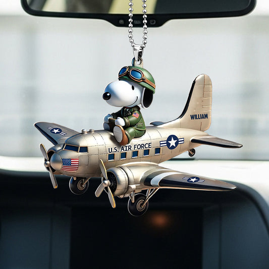 Military Airplane Car Ornament - Personalized Gifts For Veteran 04huti160725