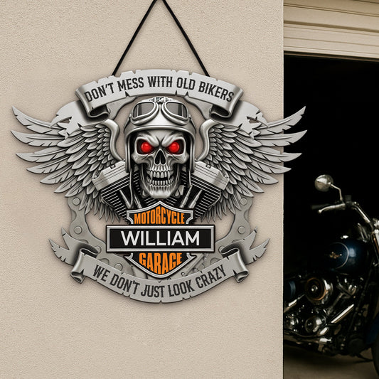 Badass Old Biker Garage Metal Sign - Personalized Gifts For Bikers 02qhti170625
