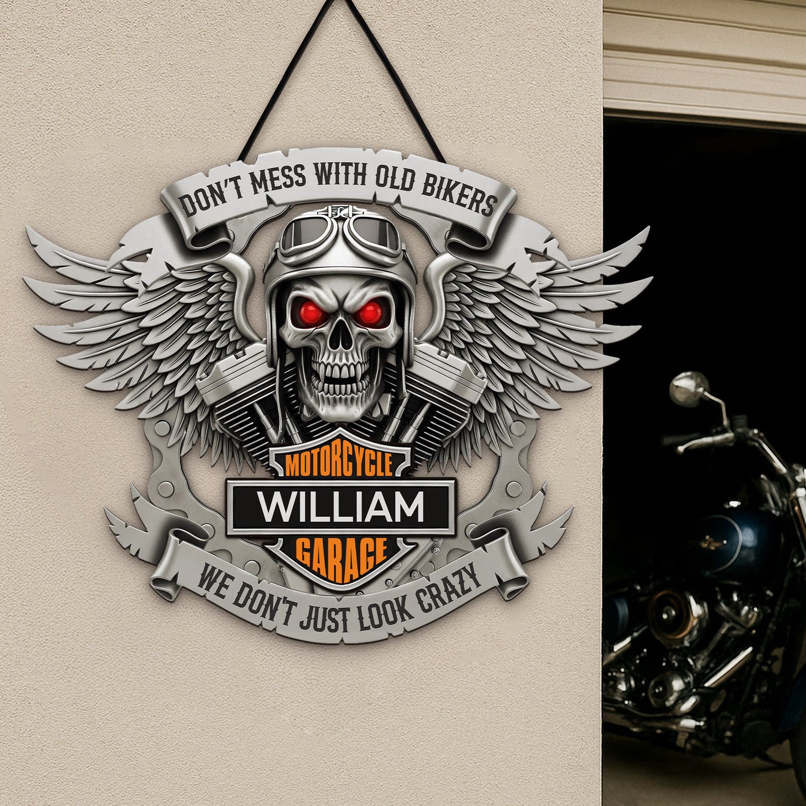 Badass Old Biker Garage Metal Sign - Personalized Gifts For Bikers 02qhti170625