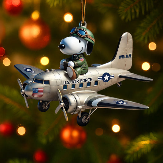 Military Pilot In Fighter Plane Ornament - Personalized Fighter Christmas Gifts 06HUTI080825