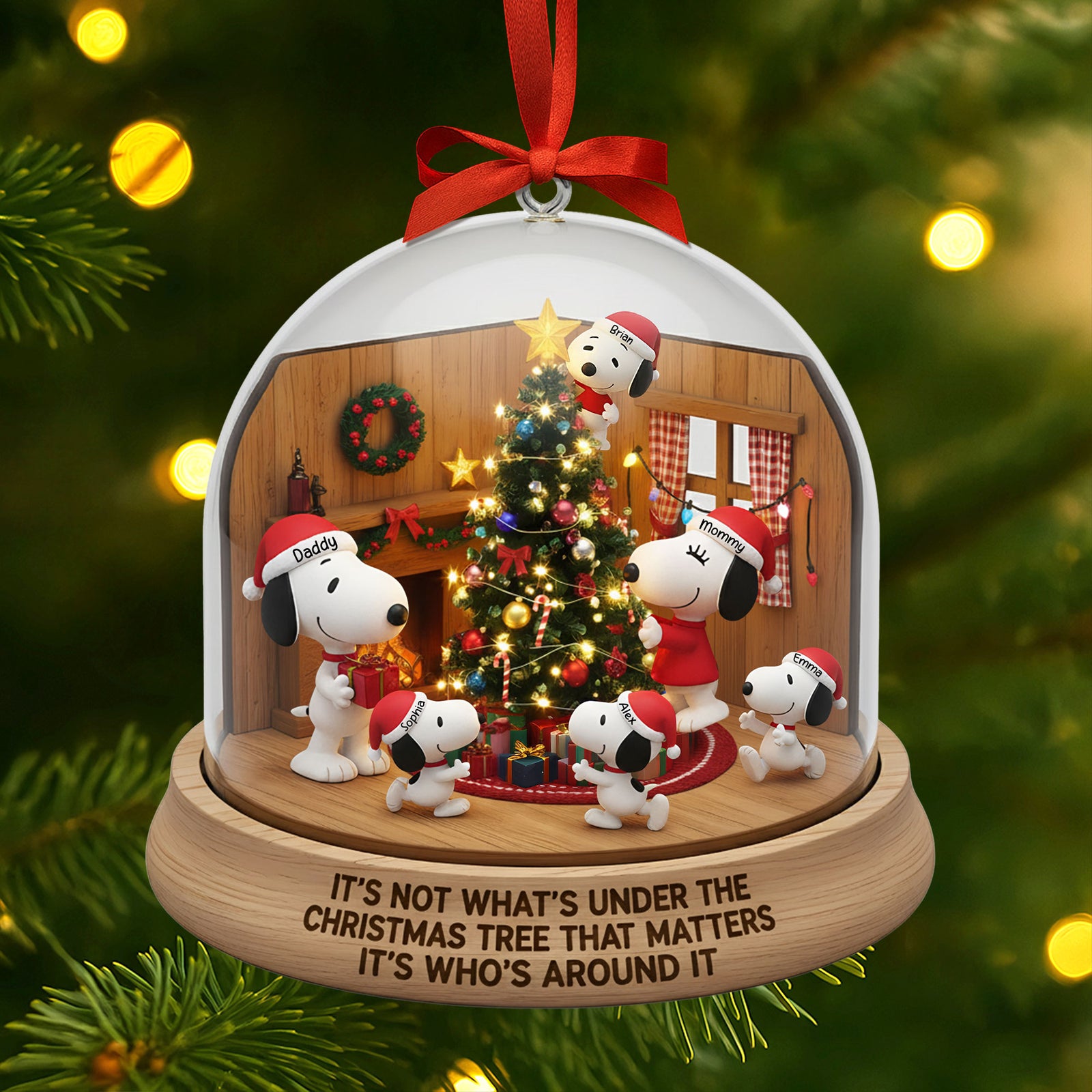 Cartoon Dog Family Christmas Ornament, Personalized Gifts For Family 06qhti170925