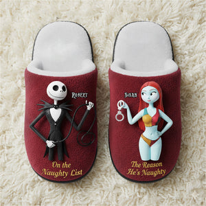 Spooky Naughty Couple Slippers - Personalized Gifts For Couples 04NATI081025