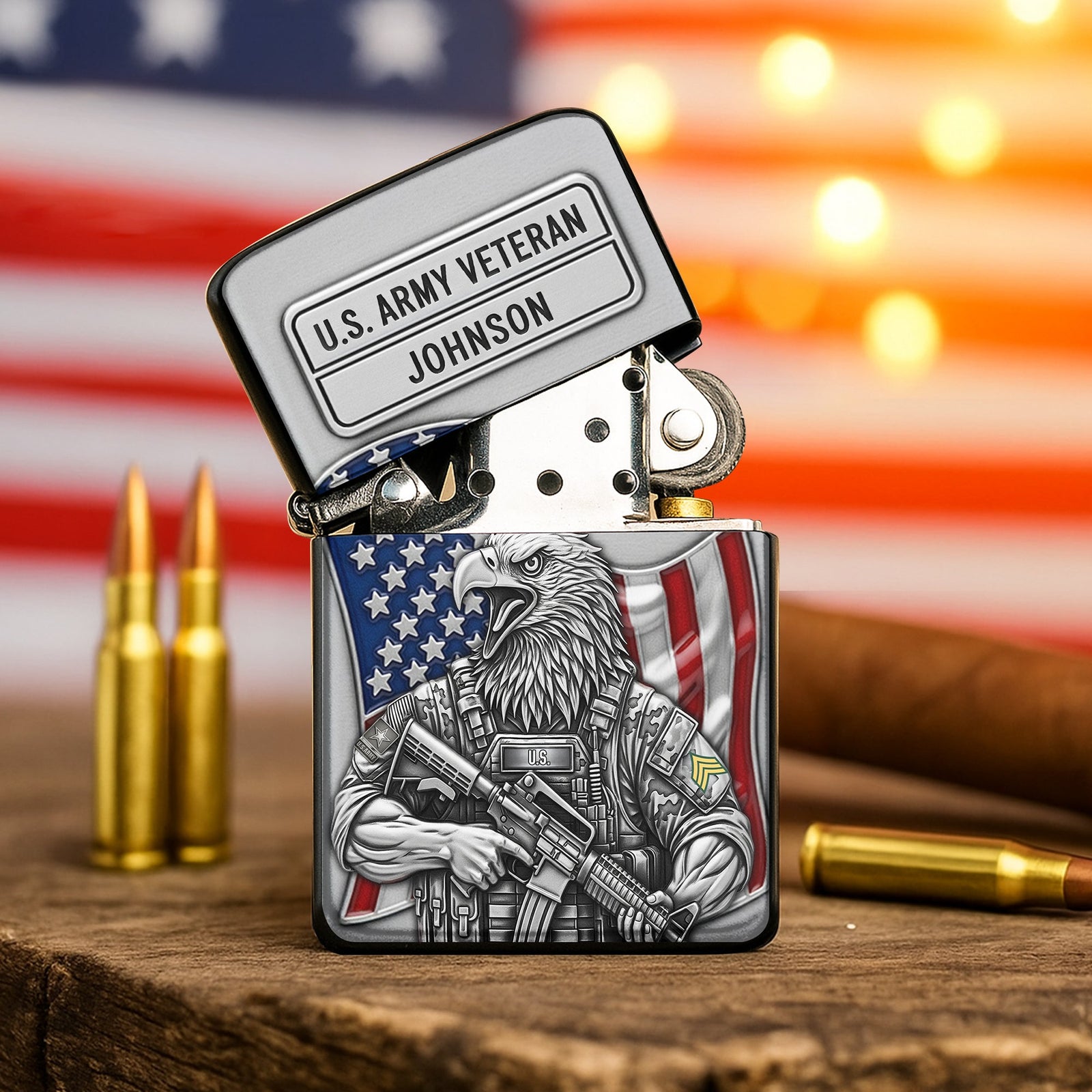 American Protector Lighter, Personalized Gifts For Veteran 02qhti310725