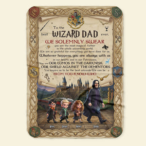 Fantasy Dad and Kids Blanket - Personalized Gifts For Father's Day 052huti130326