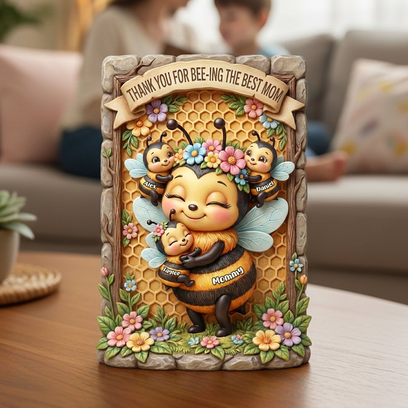 Bee-ing the Best Mom Plaque - Personalized Gift For Mom 05TOTI050226