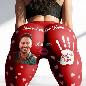 Funny Couple Leggings - Personalized Custom Photo Gift For Her 04KITI031225